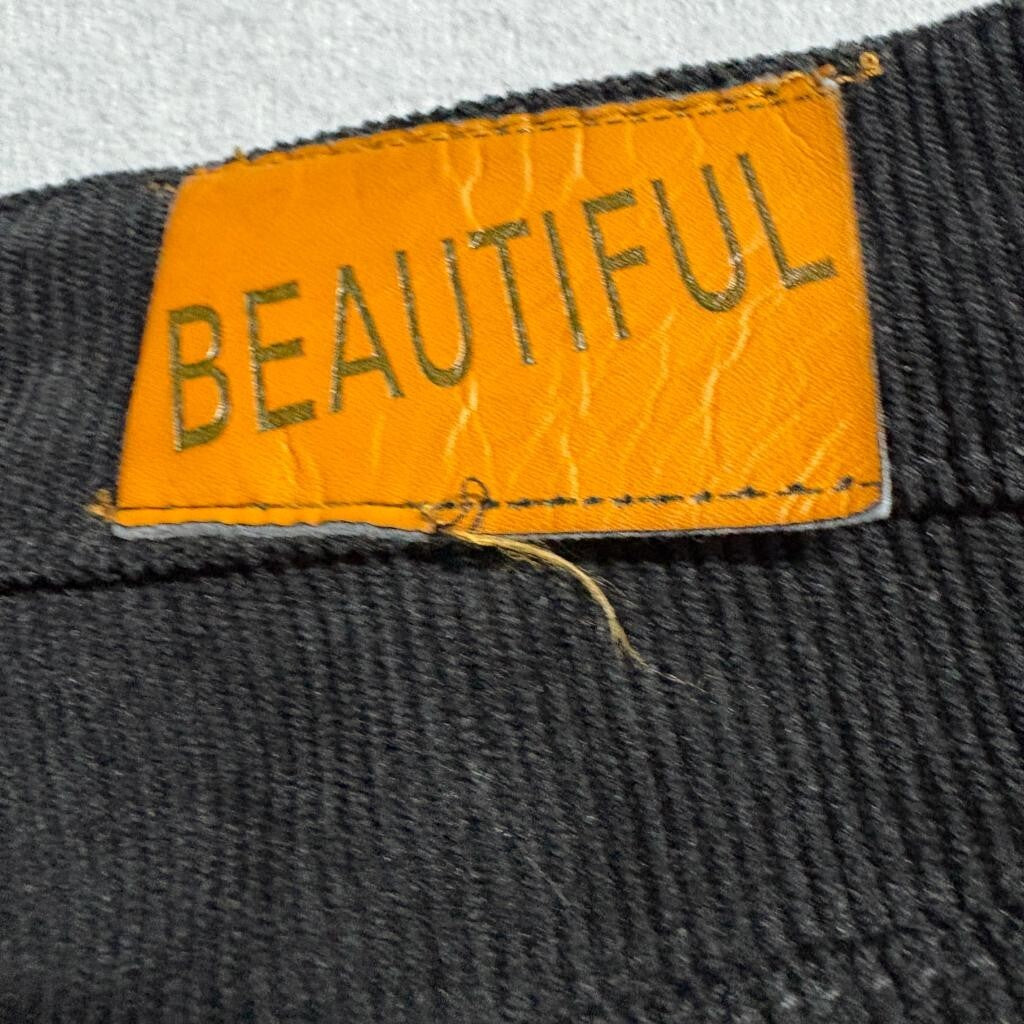 Shein Corduroy Pants Womens Medium Black Bootcut Flare High Rise Stretch Casual