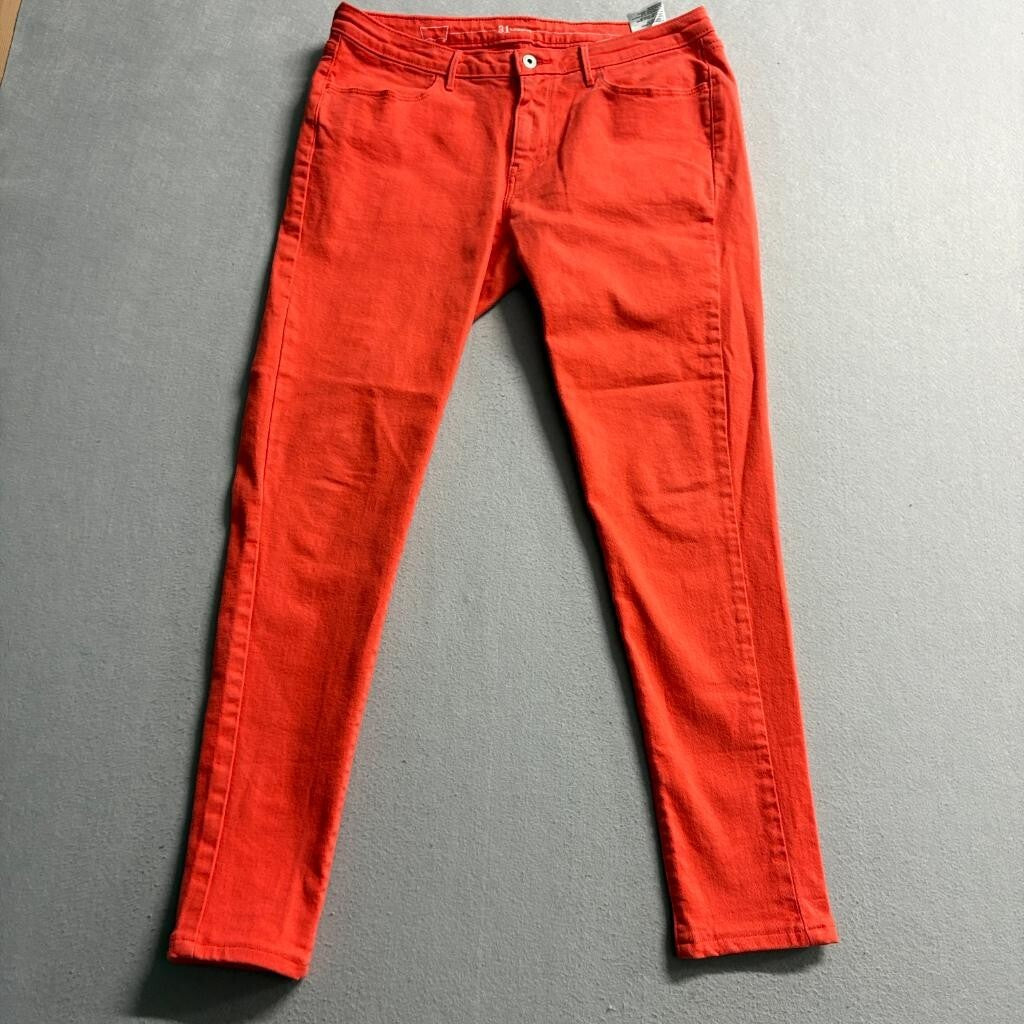 Levis 31 Legging Jeans Womens 31 Red Orange Stretch Denim Skinny Pants