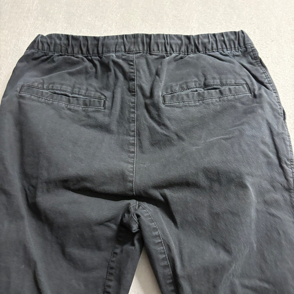 H&M Divided Mens Jogger Pants Size 34 Black Cotton Blend Drawstring Elastic