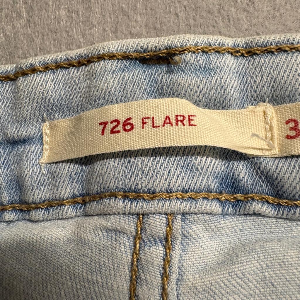 Levi's 726 Flare Jeans Womens 30x30 Light Wash Distressed Ripped Denim