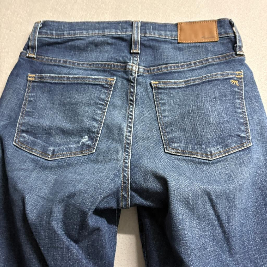 Madewell Slim Straight Jeans Womens 26 Blue Denim Stretch Mid Rise