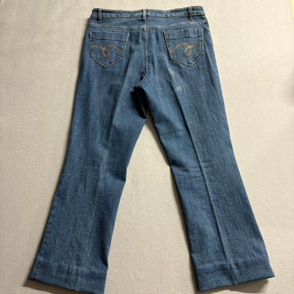 Smith's Workwear Dungarees Jeans Womens 10 Blue Denim Bootcut Stretch 32x28