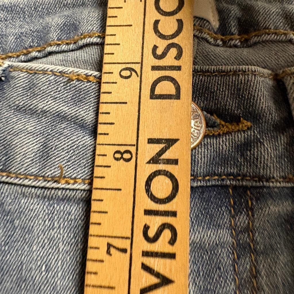 Simple Society Flare Jeans Womens Size 5 27 Blue Denim Flap Pocket Stretch