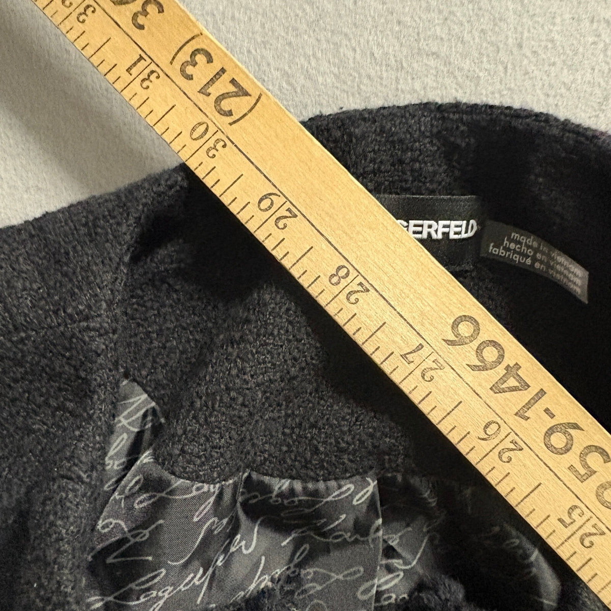 Karl Lagerfeld Paris Tweed Jacket Womens 4 Black Full Zip Cotton Blend Blazer
