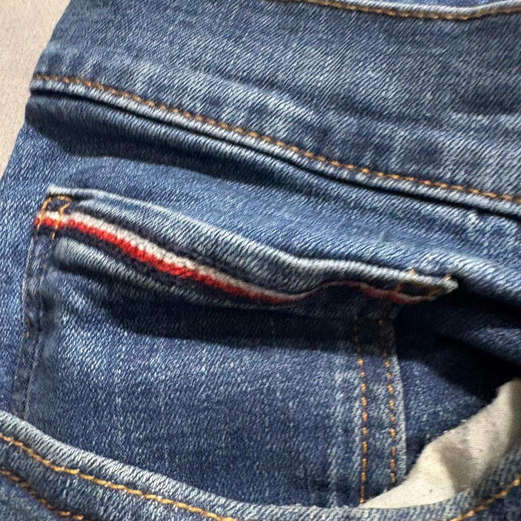 Tommy Hilfiger Jeans Mens 38x32 Blue Denim Straight Leg Stretch Pants