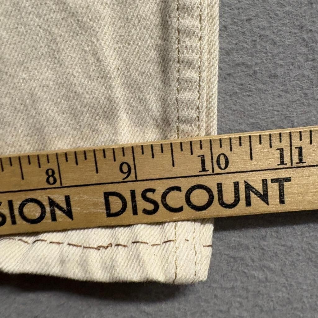 H&M Wide Leg Jeans Womens Size 8 Beige Cotton High Rise Seam Detail Denim