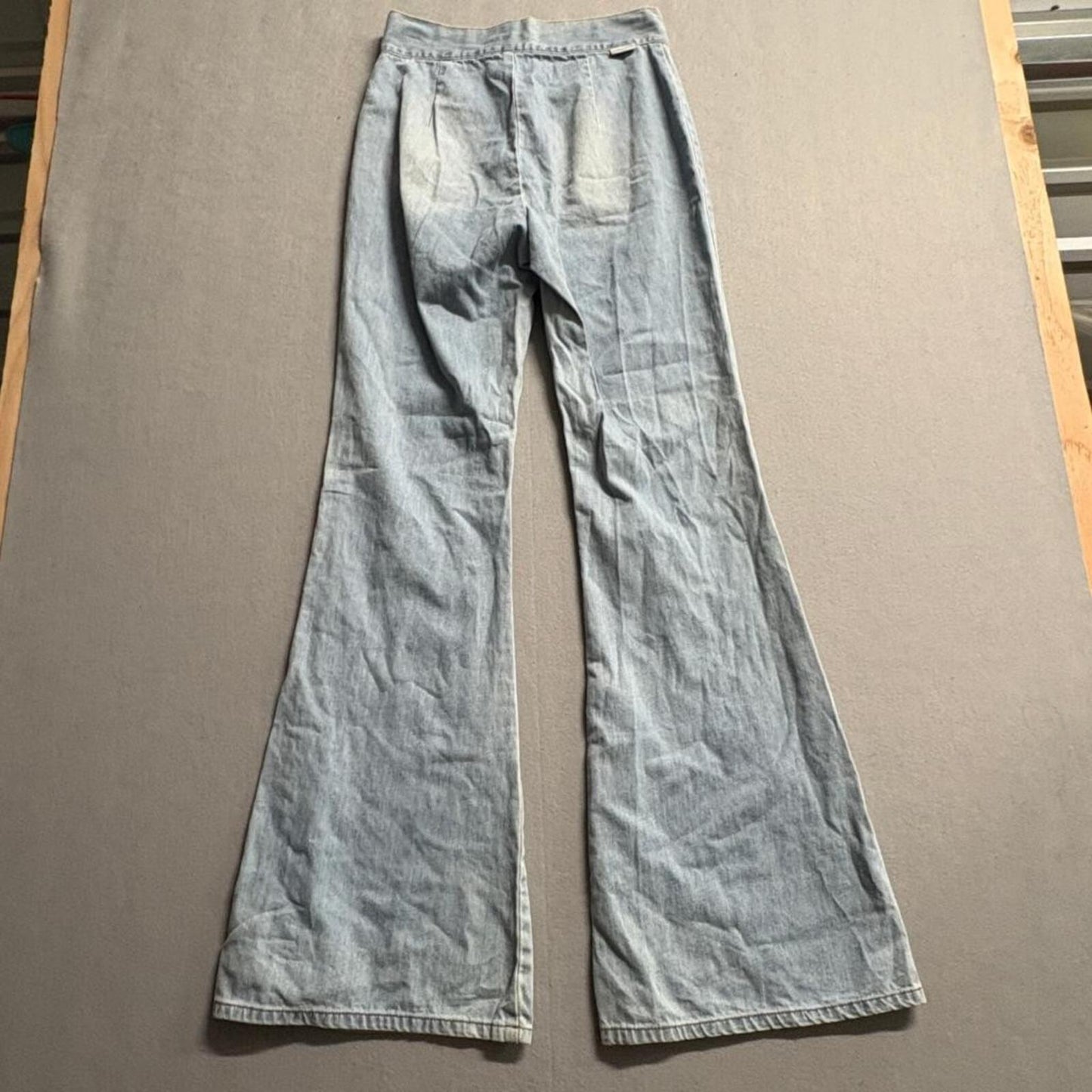 Billabong Flare Jeans Womens 28 Light Wash High Rise Wide Leg Bell Bottom Denim