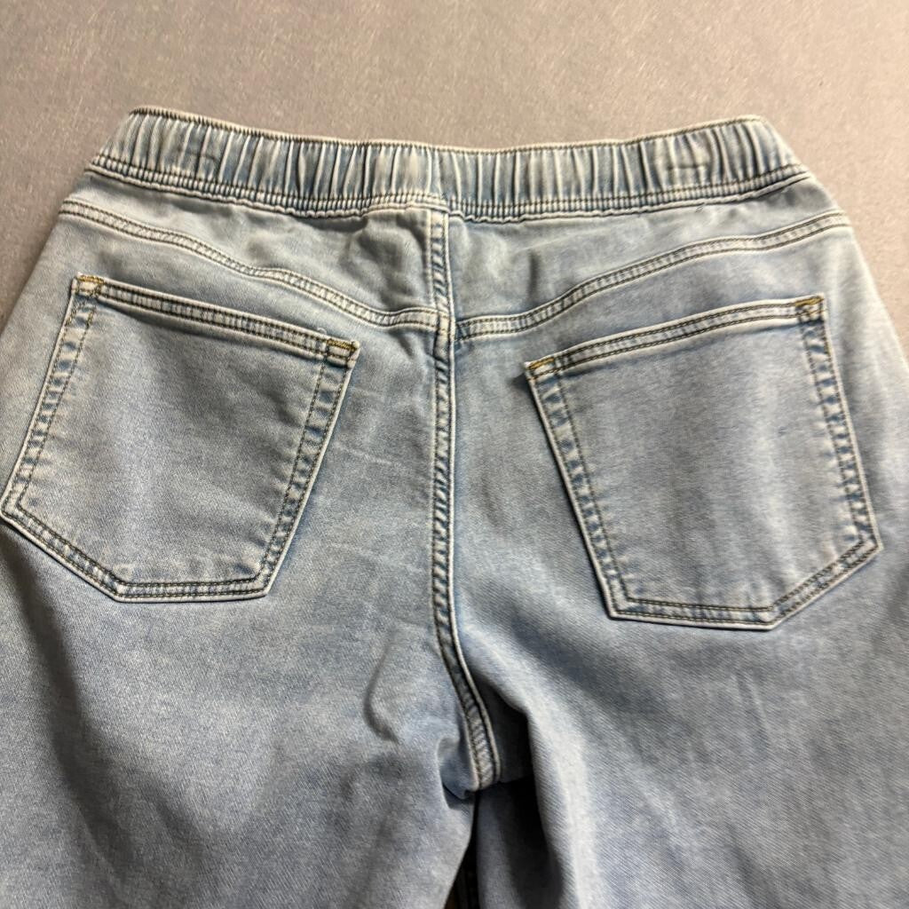 Gap Wide Leg Denim Joggers Womens Small Regular Light Wash Elastic Waist