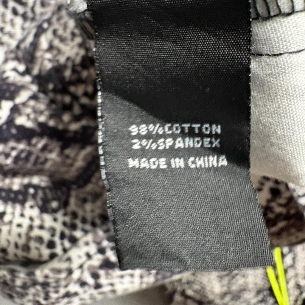 Fashion Nova Men Snakeskin Cargo Pants Gray Black Python Print Drawstring