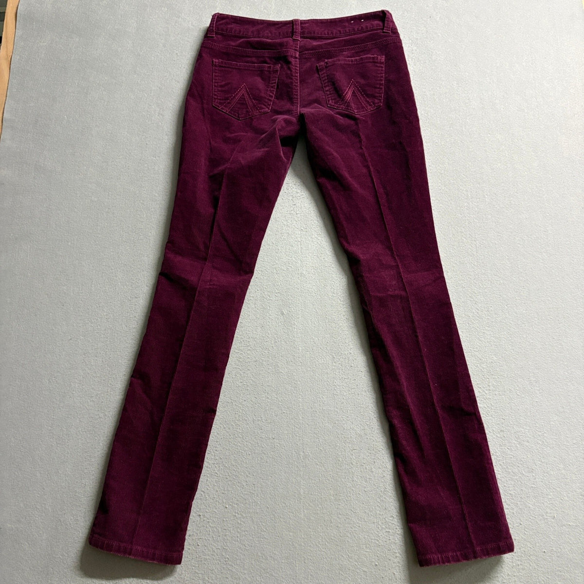 dELiA*s Womens Corduroy Pants Size 3/4 R Burgundy Purple Taylor Slim Straight