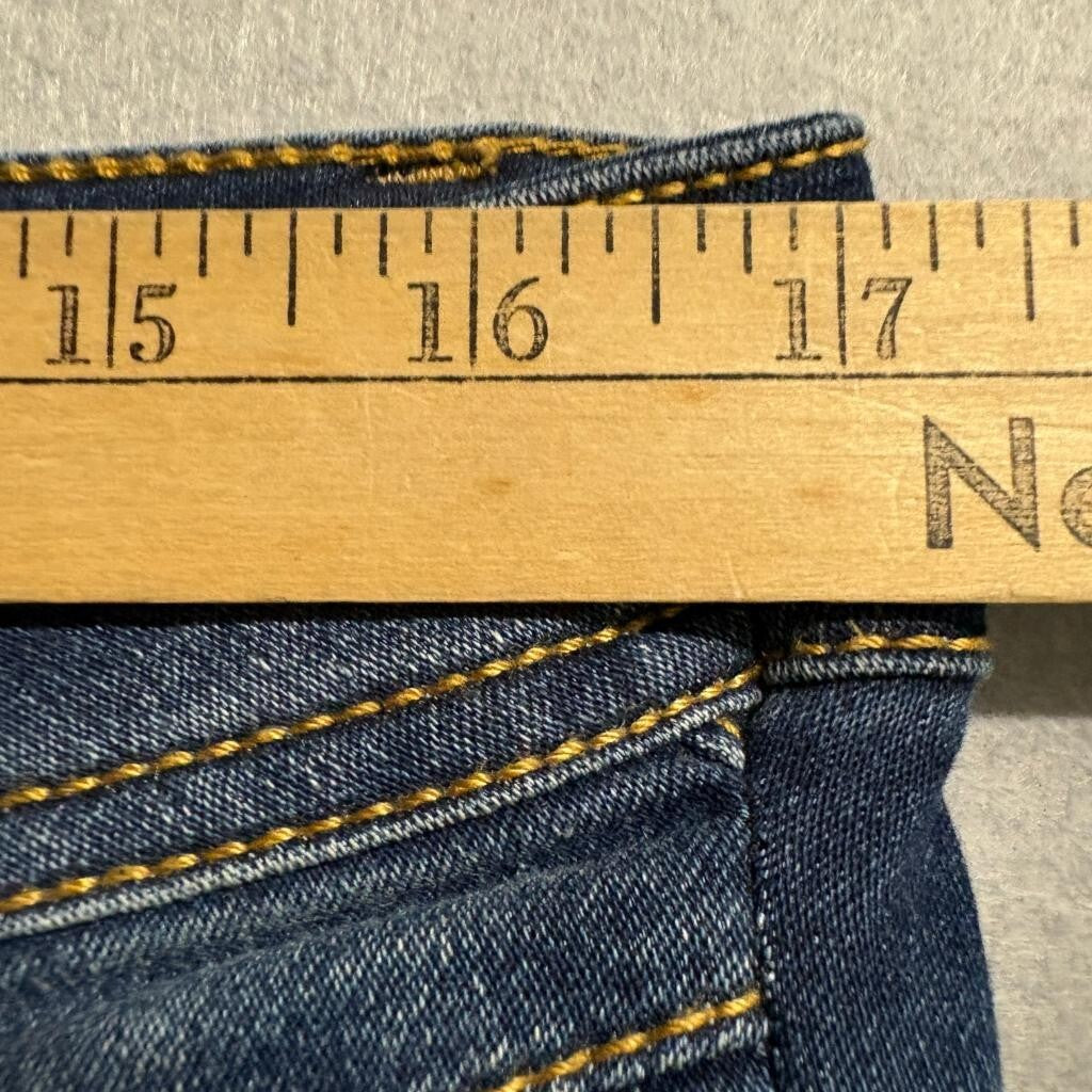 Hype Skinny Jeans Womens Size 30 Blue Denim Stretch Mid Rise Cuff Hem