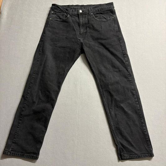 Levis 505 Regular Fit Jeans Mens W36 L30 Black Denim Straight Leg Pants