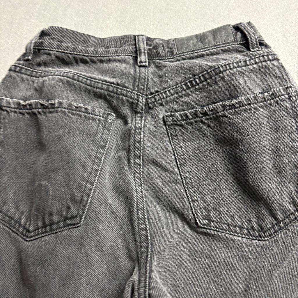 PacSun Distressed High Rise Straight Leg Jeans Womens 24 Black Denim Ripped Knee