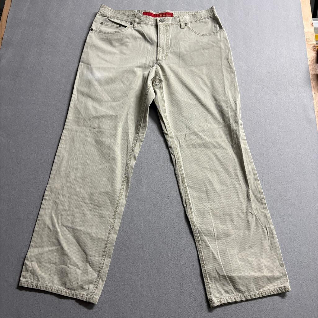 Alberto Tim Corduroy Pants Mens 54 Beige Fine Cotele Straight Leg Cord Pants