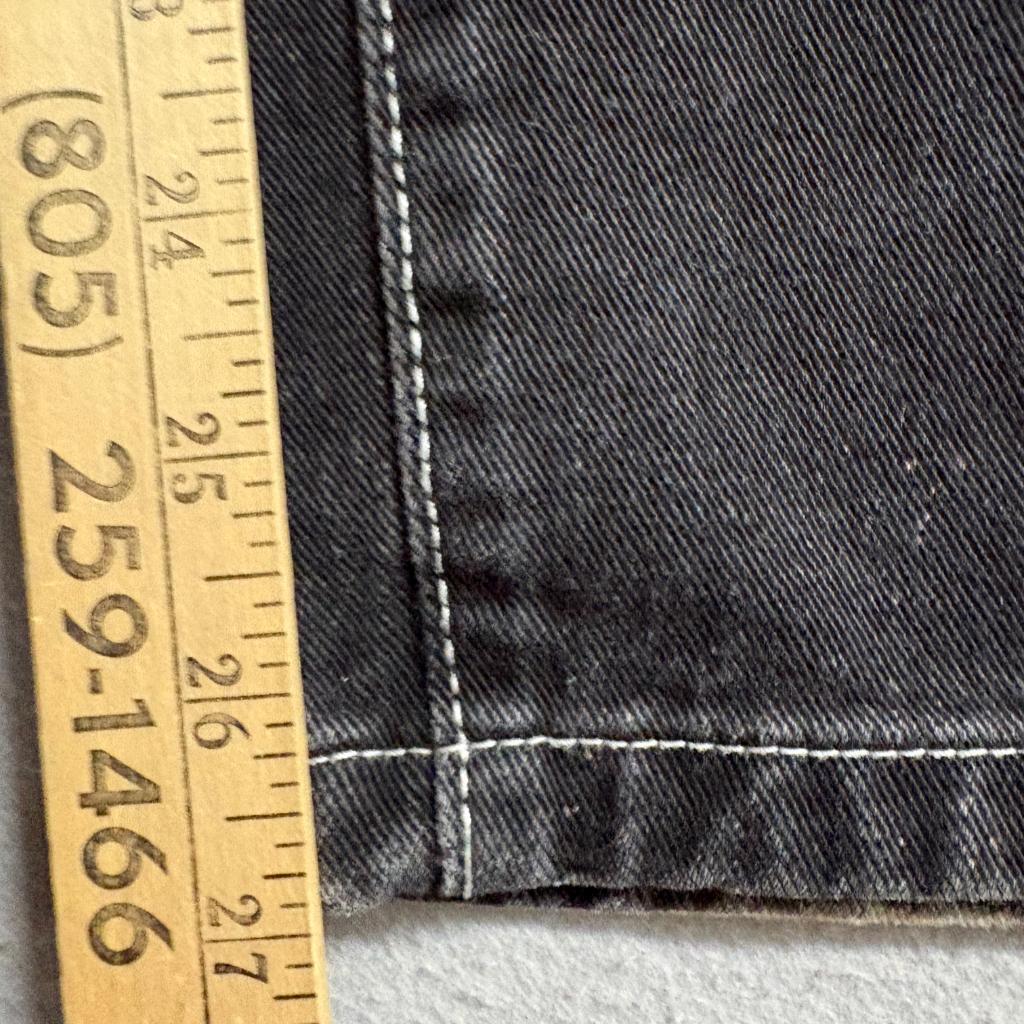 Shein Black Carpenter Jeans Womens XS 2 High Rise Contrast Stitch Straight Leg