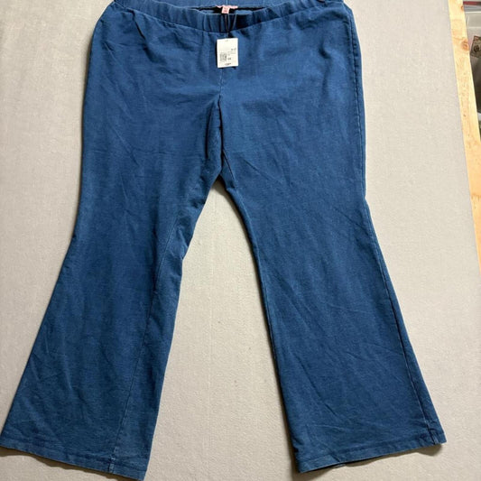 Juicy Couture Forever 21 Blue Denim Look Flare Pants Plus Size 3X Rhinestone NWT