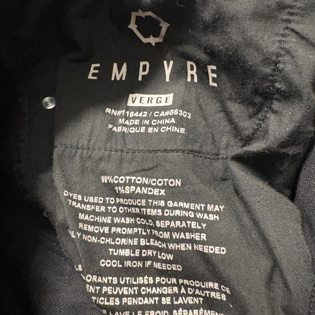Empyre Verge Mens Black Distressed Ripped Skinny Jeans Size 34x28