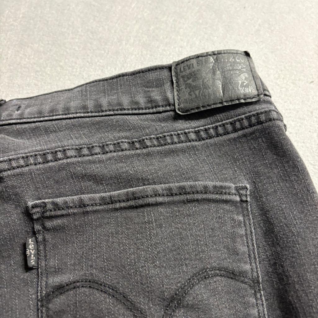 Levis 314 Shaping Straight Jeans Womens 34 Black Stretch Denim Pants