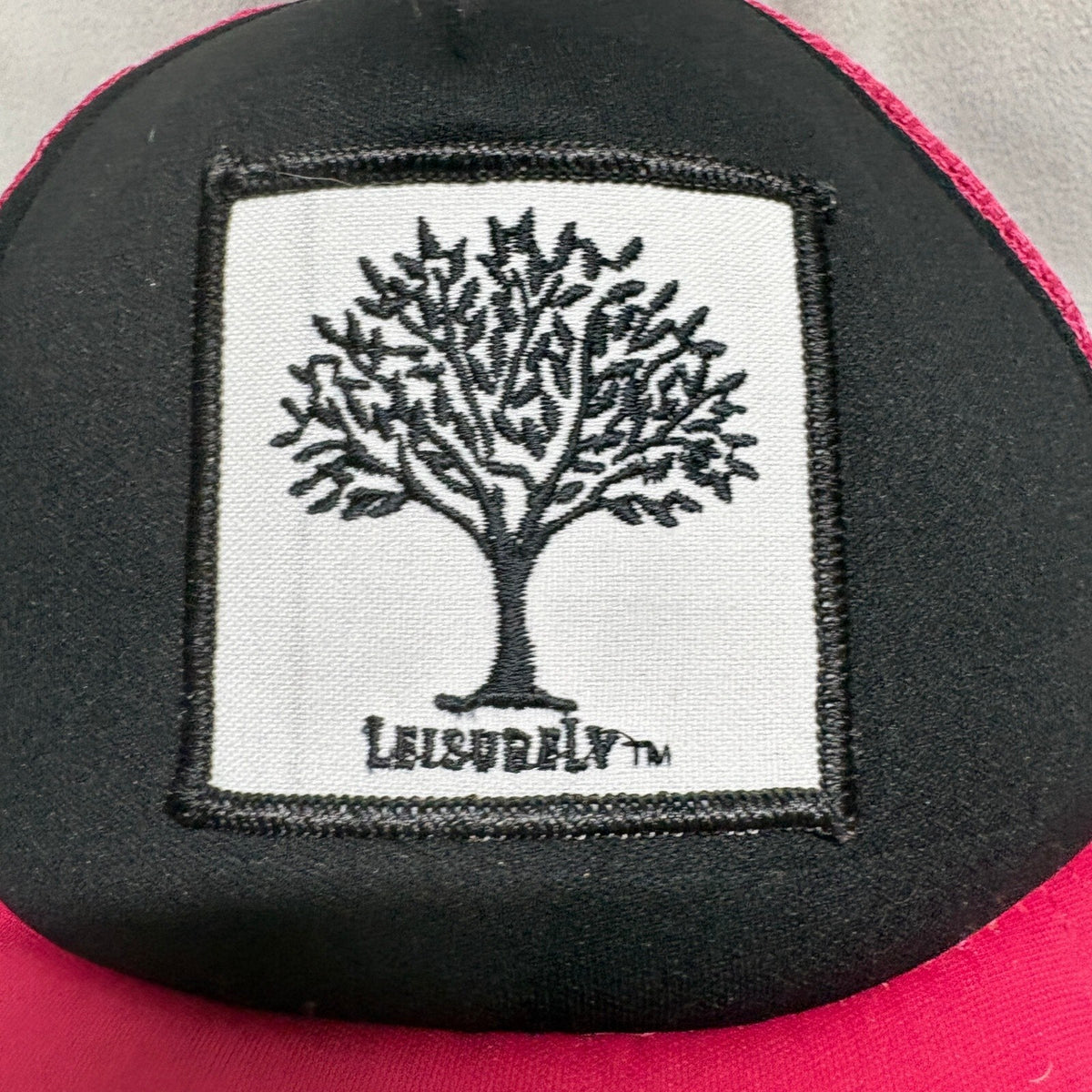 Leisurely Tree Logo Trucker Hat Hot Pink Black Snapback Mesh Cap New Genesis - Photo 2
