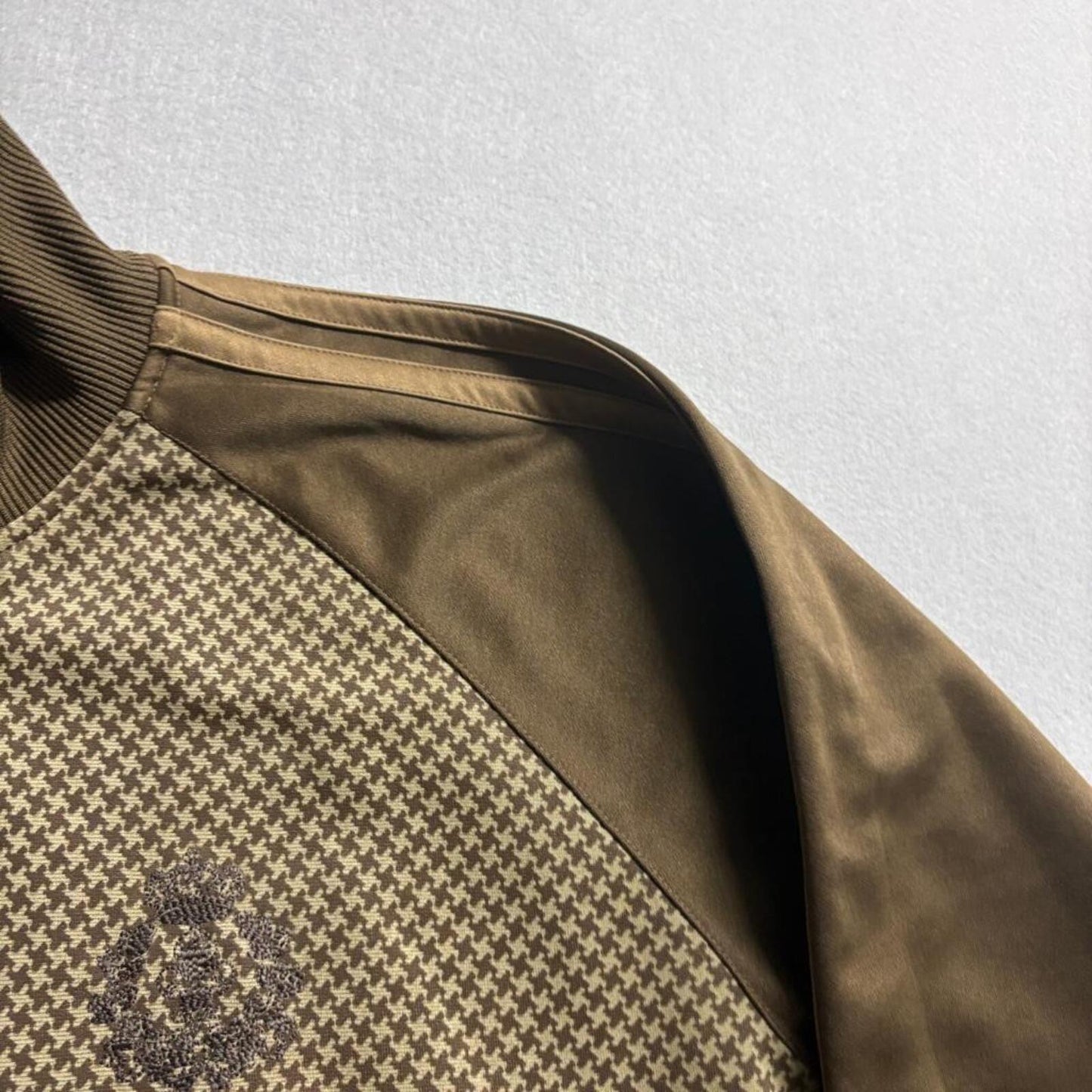 Ezekiel Track Jacket Mens XL Brown Houndstooth Full Zip Cotton Activewear