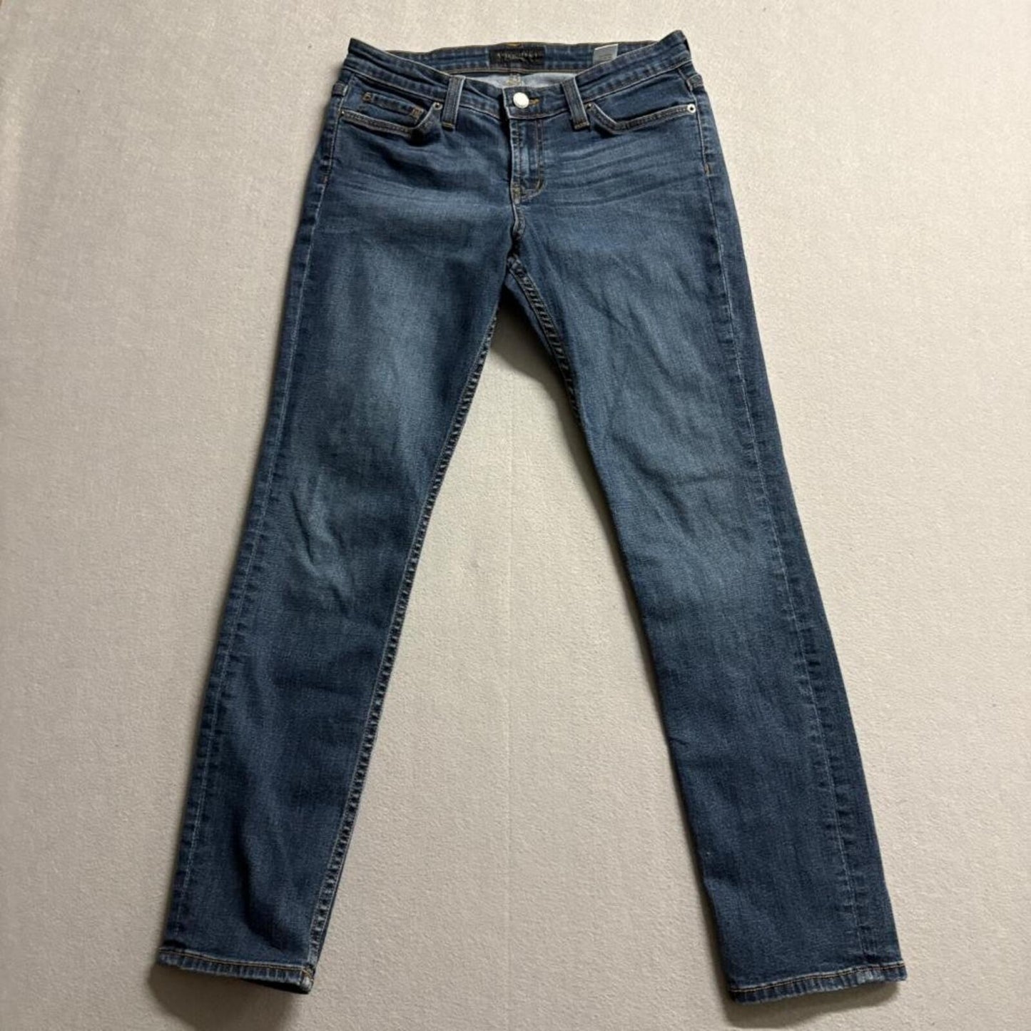 American Bazi Skinny Jeans Womens Size 9 Blue Denim Stretch Roll Up 29x28 USA