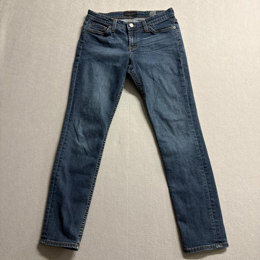 American Bazi Skinny Jeans Womens Size 9 Blue Denim Stretch Roll Up 29x28 USA