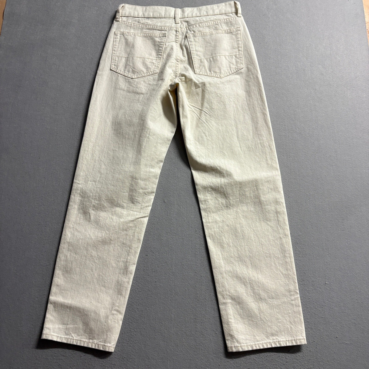 Free Assembly Modern Straight Jeans Womens 30x30 Ecru White 100% Cotton Denim