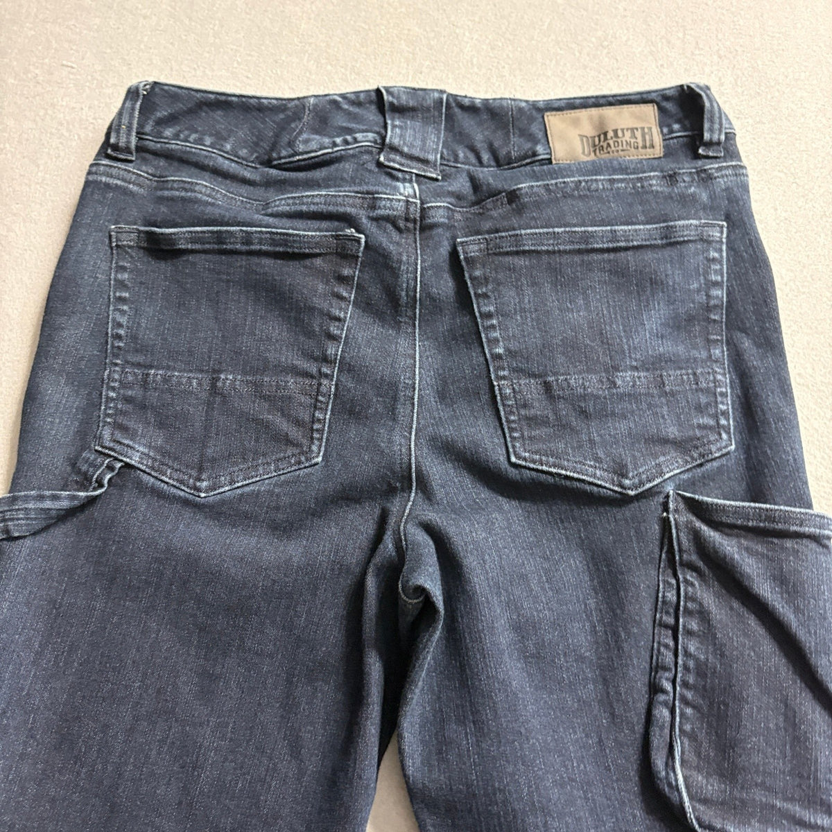 Duluth Trading Co Womens 10 Regular Curvesetter Waistband Dark Wash Utility