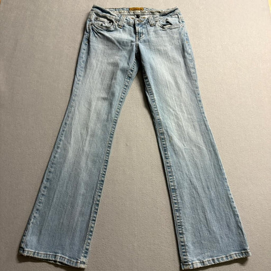 Behold Amber Flare Leg Jeans Juniors Size 5 Light Wash Denim Low Rise