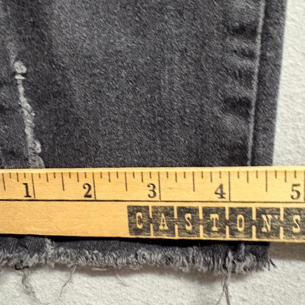 1975 Basic Dept Denim Womens Distressed Skinny Jeans Gray Size 28 Raw Hem