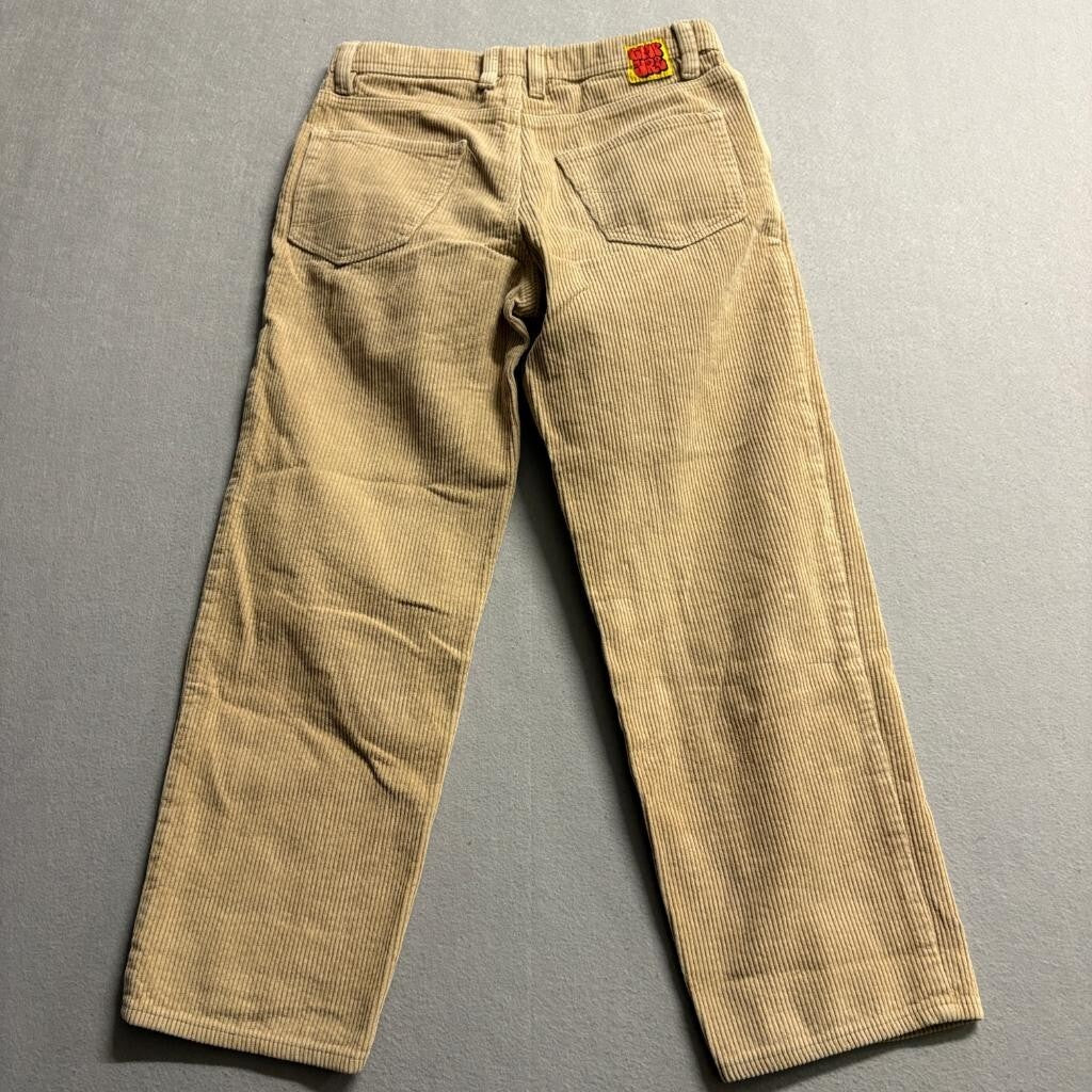 Empyre Relaxed Fit Corduroy Pants Mens 26x24 Beige Tan Skate Y2K Baggy