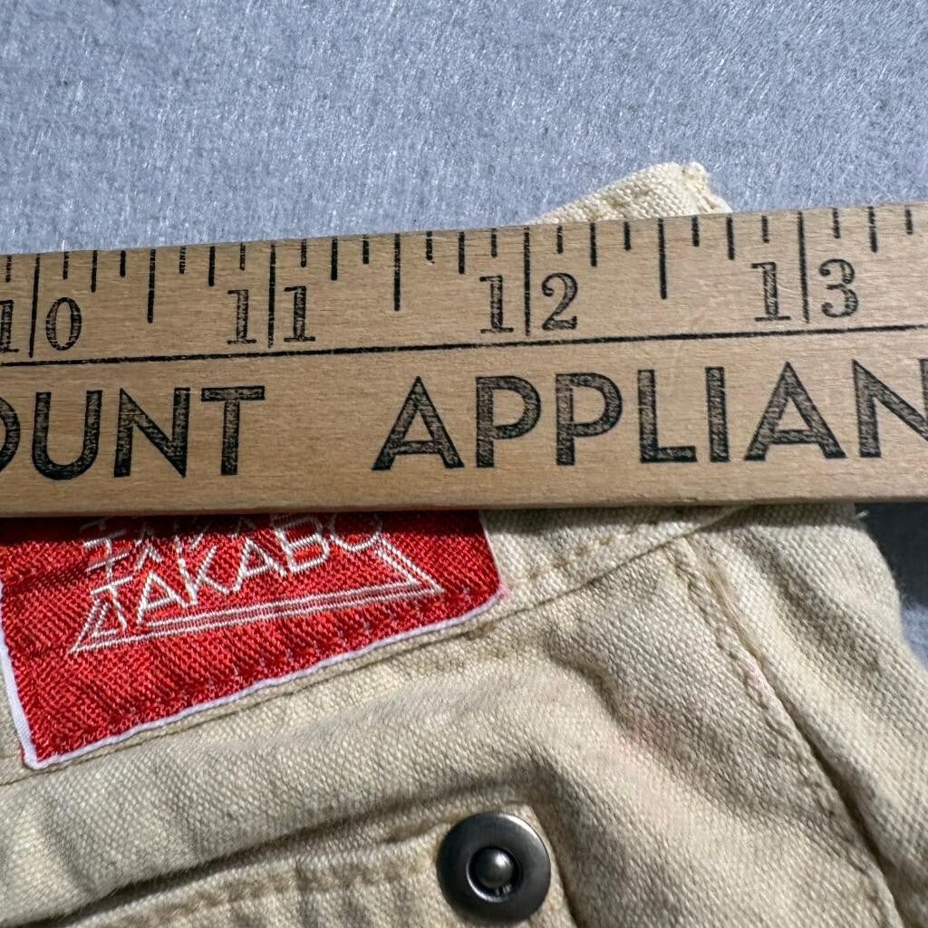 Vintage Takabo Jeans Womens 9 Beige Cotton High Rise Pleated Mom Tapered Leg