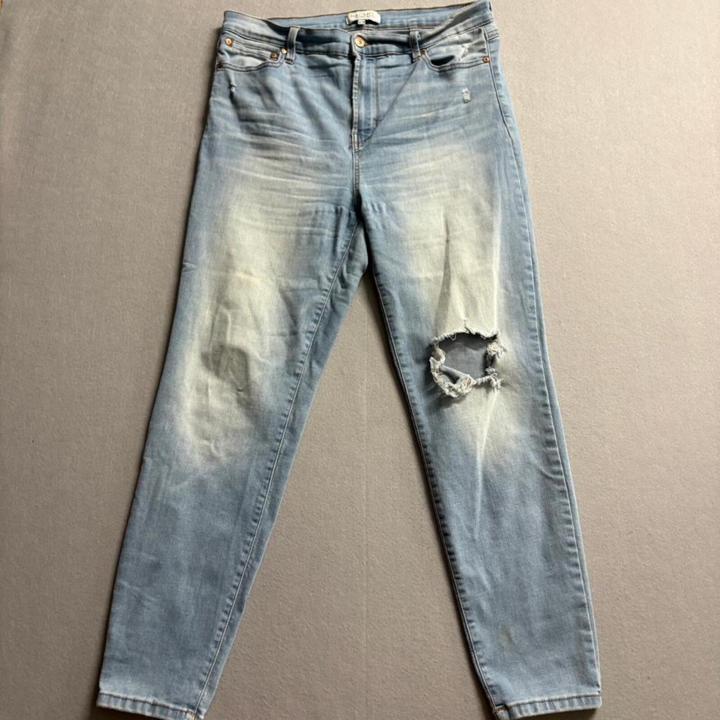 Rachel Rachel Roy Distressed Skinny Jeans Womens 12/31 Light Wash Ripped Denim