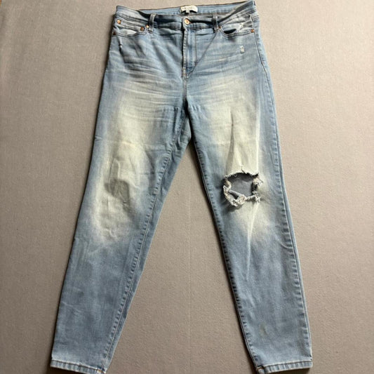 Rachel Rachel Roy Distressed Skinny Jeans Womens 12/31 Light Wash Ripped Denim