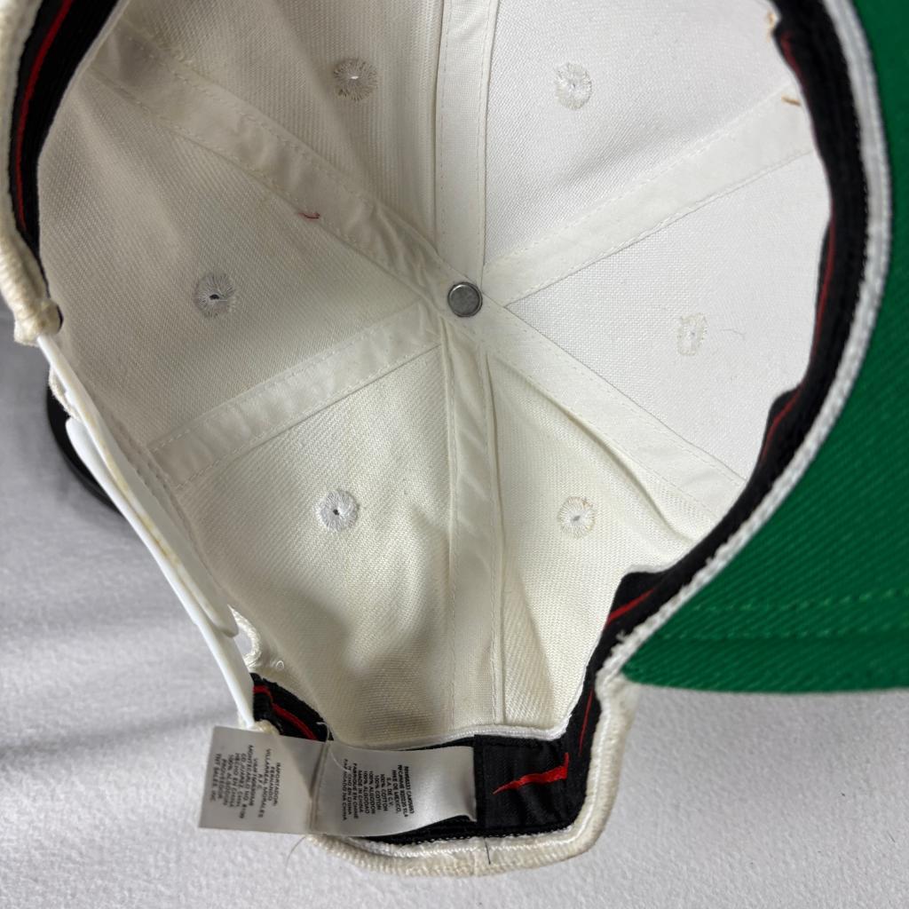 Nike Vintage Snapback Hat White Green Gold Embroidered Swoosh Cap