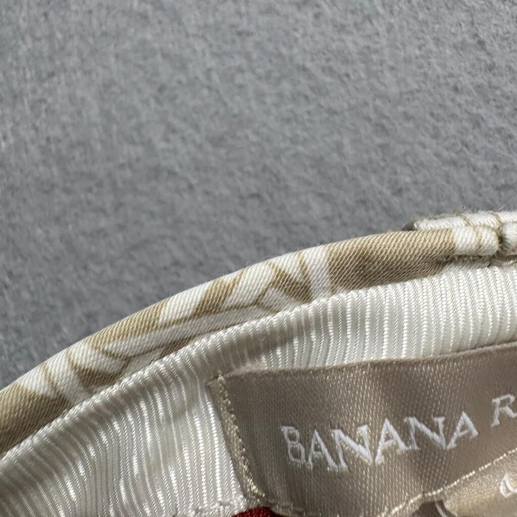 Banana Republic Pants Womens 4 Beige White Cane Print Stretch Cotton Chino