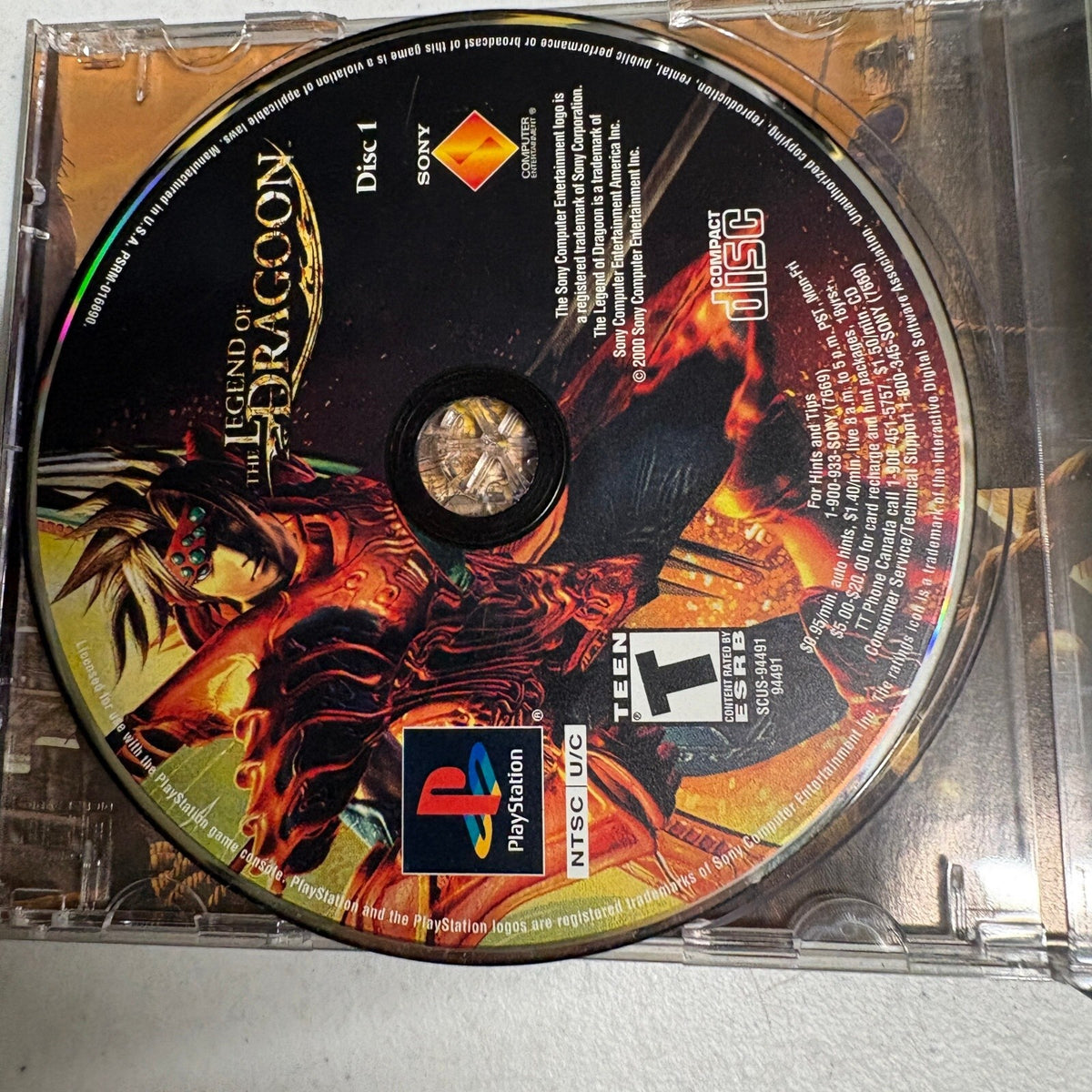The Legend of Dragoon PS1 Playstation 1 Incomplete Replacement Discs Case PS1