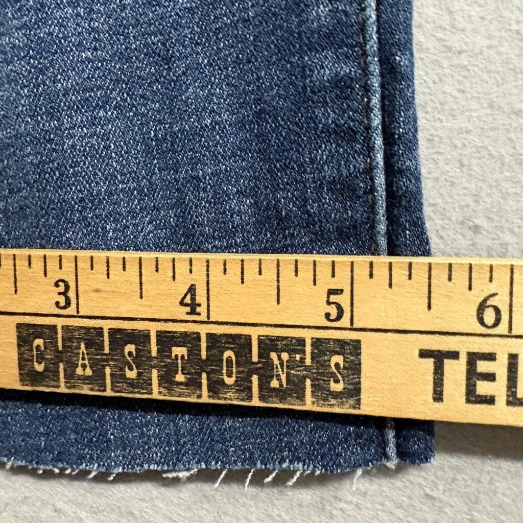 Levis 721 High Rise Skinny Jeans Womens 26 Blue Denim Raw Hem Cropped