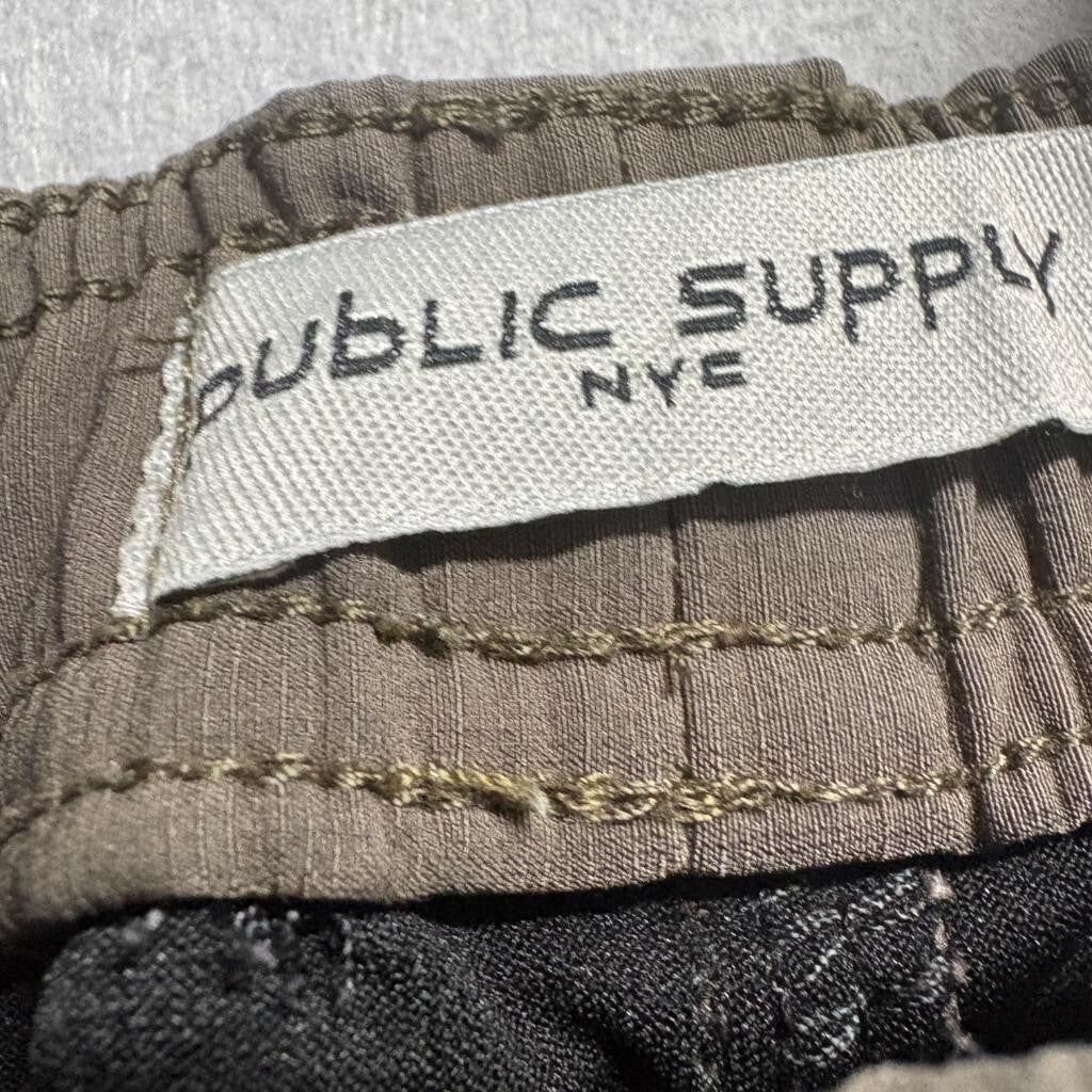 Public Supply NYC Cargo Jogger Pants Girls XL 18 Brown Stretch Utility Pockets