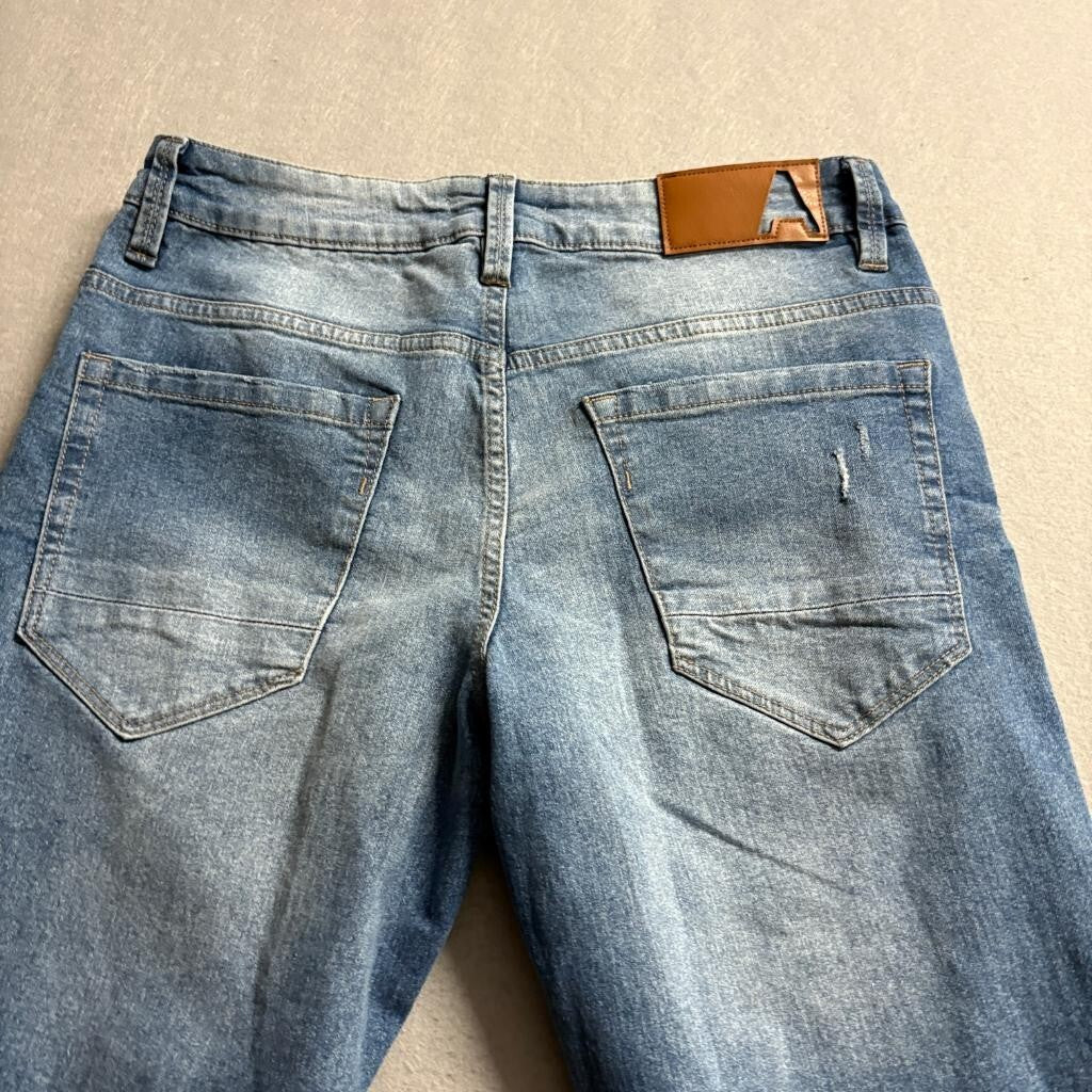 Across The Pond Denim Collection Jeans Womens 32x30 Blue Distressed Stretch Slim