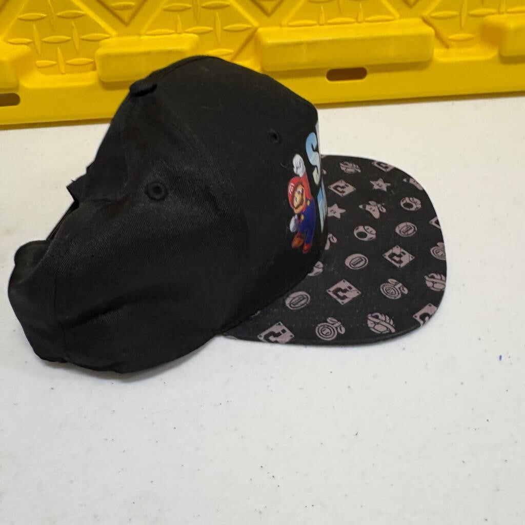 Super Mario Nintendo Snapback Hat Youth OSFM Black Flat Brim Cap 2023