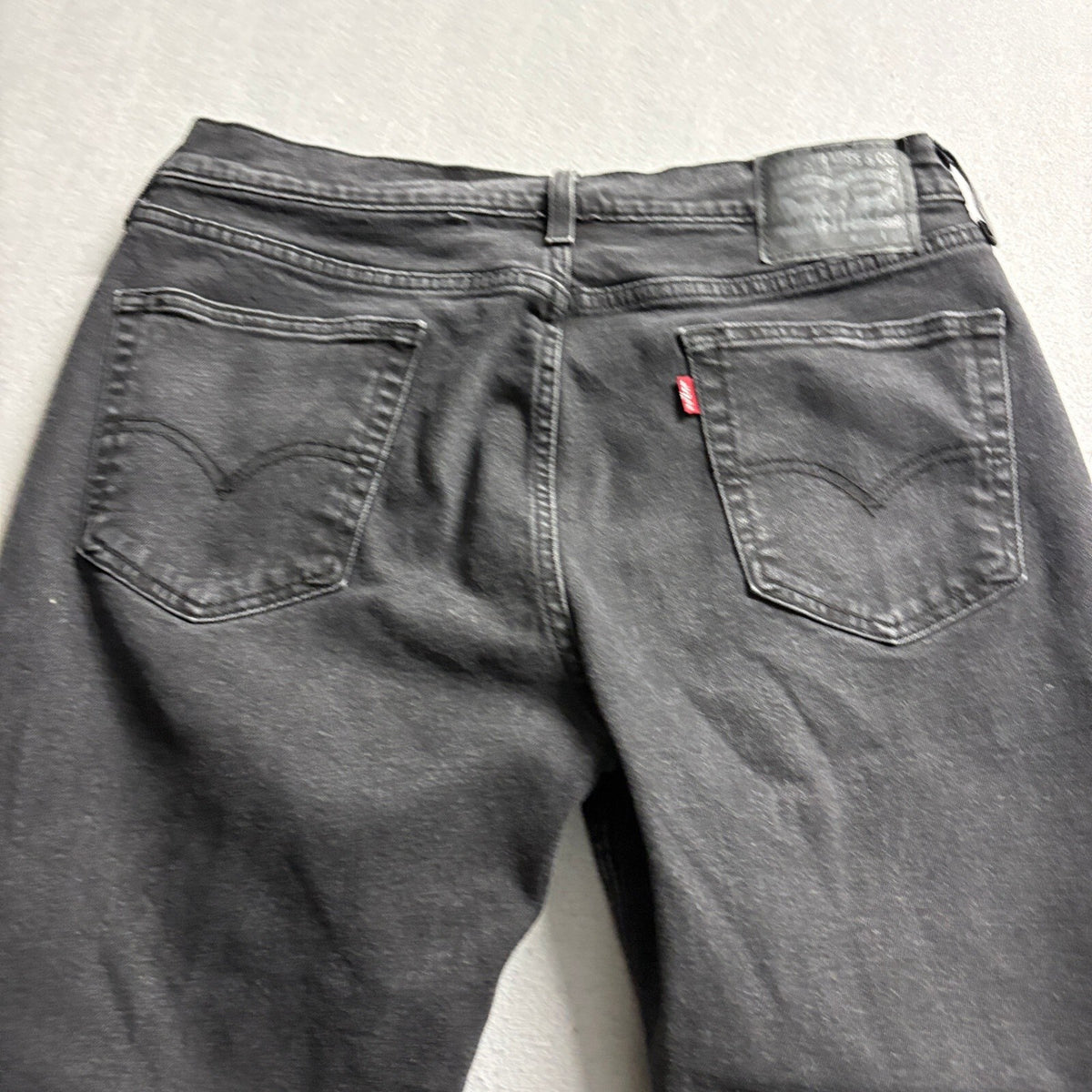 Levi's 514 Straight Fit Black Denim Jeans Mens W34 L32 Dark Wash Stretch