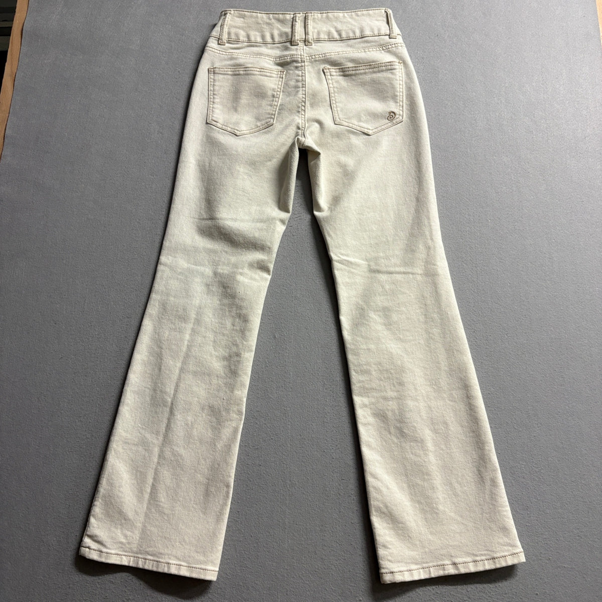 Indigo Rein Flare Pants Womens Size 7 Beige Tan Stretch Seam Detail High Rise