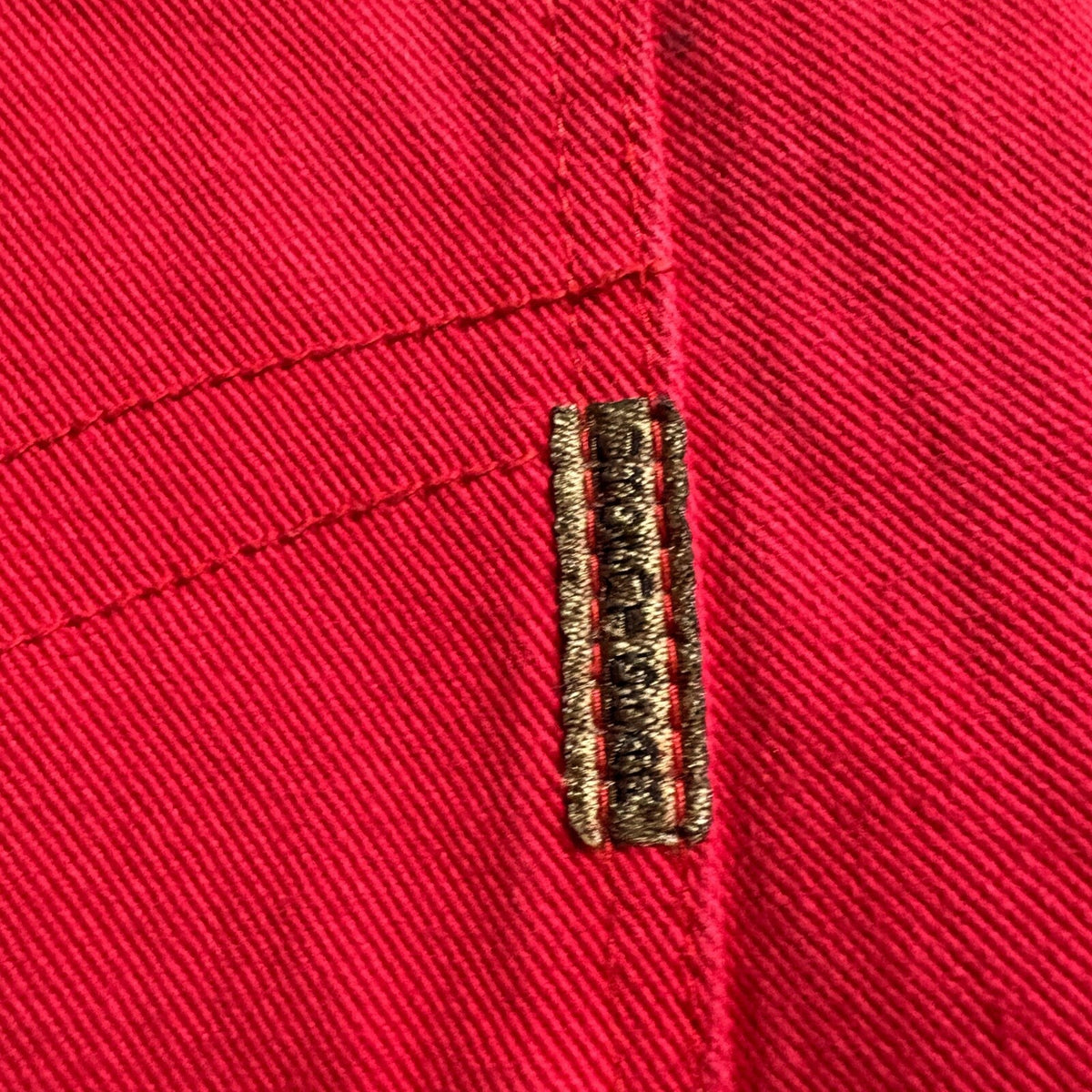 Urgent Gear Vintage 90s Red Denim Jeans Womens Size 34 High Rise Straight Leg