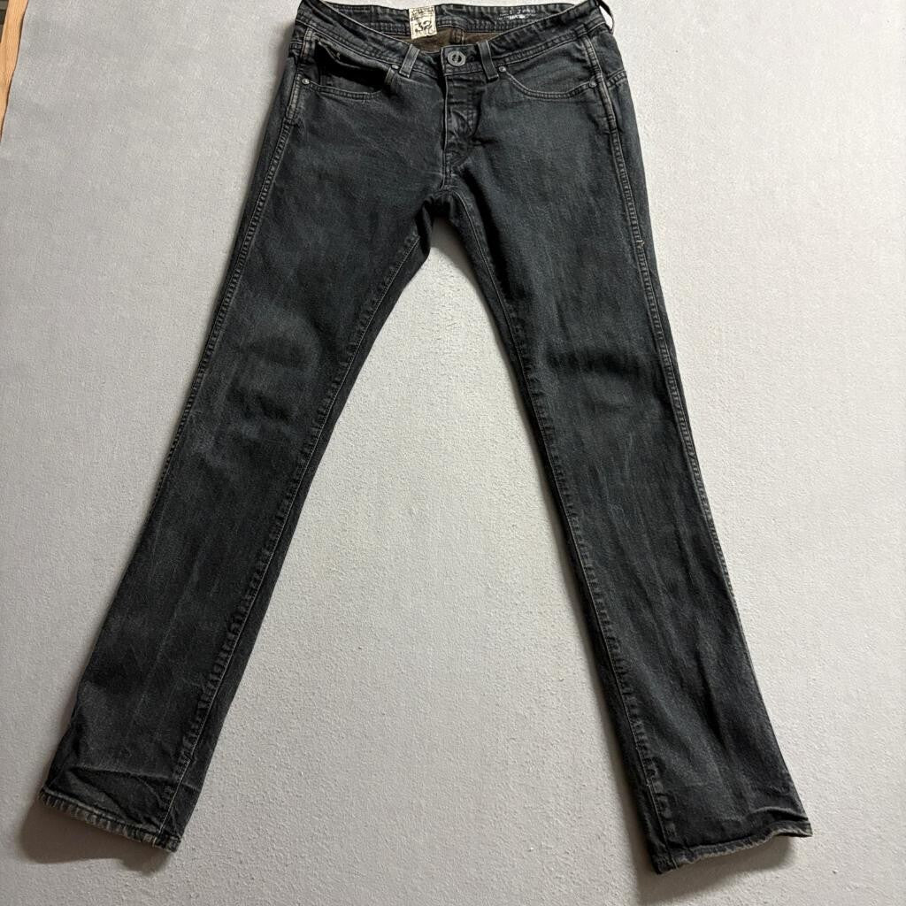 Volcom 2x4 Jeans Mens 32 Black Denim Slim Straight Boardwear Stretch Pants