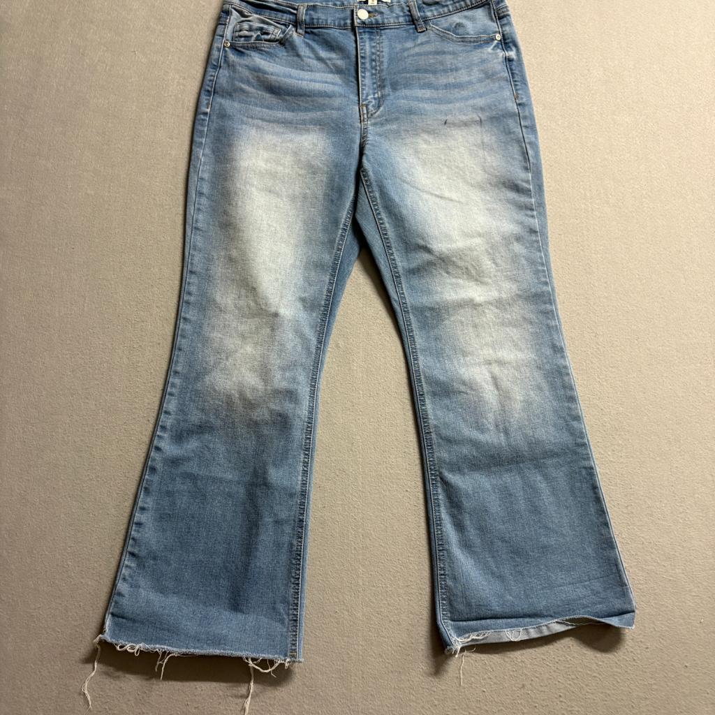 Francescas Harper Heritage High Rise Kick Crop Jeans Womens 29 Blue Denim Raw