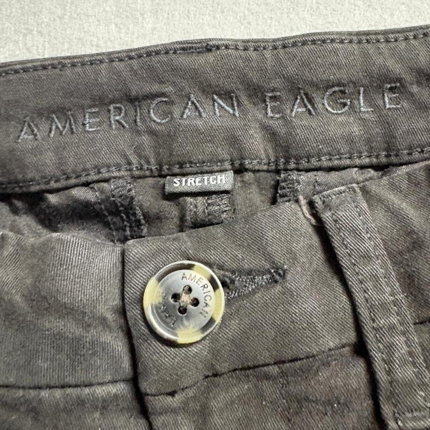American Eagle Skinny Stretch Pants Womens Size 0 Black Cotton Blend Chino Jeans