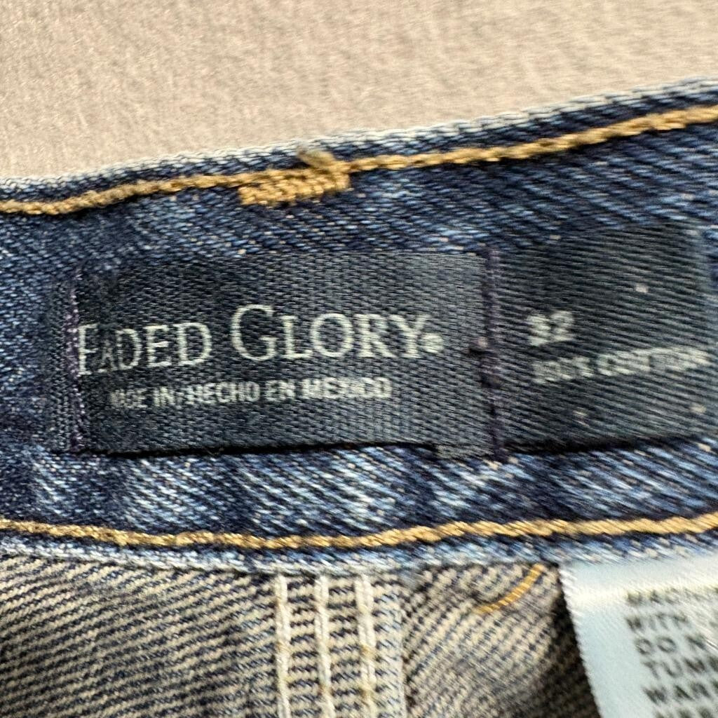 Faded Glory Carpenter Denim Shorts Mens 32 Blue Cotton Utility Workwear