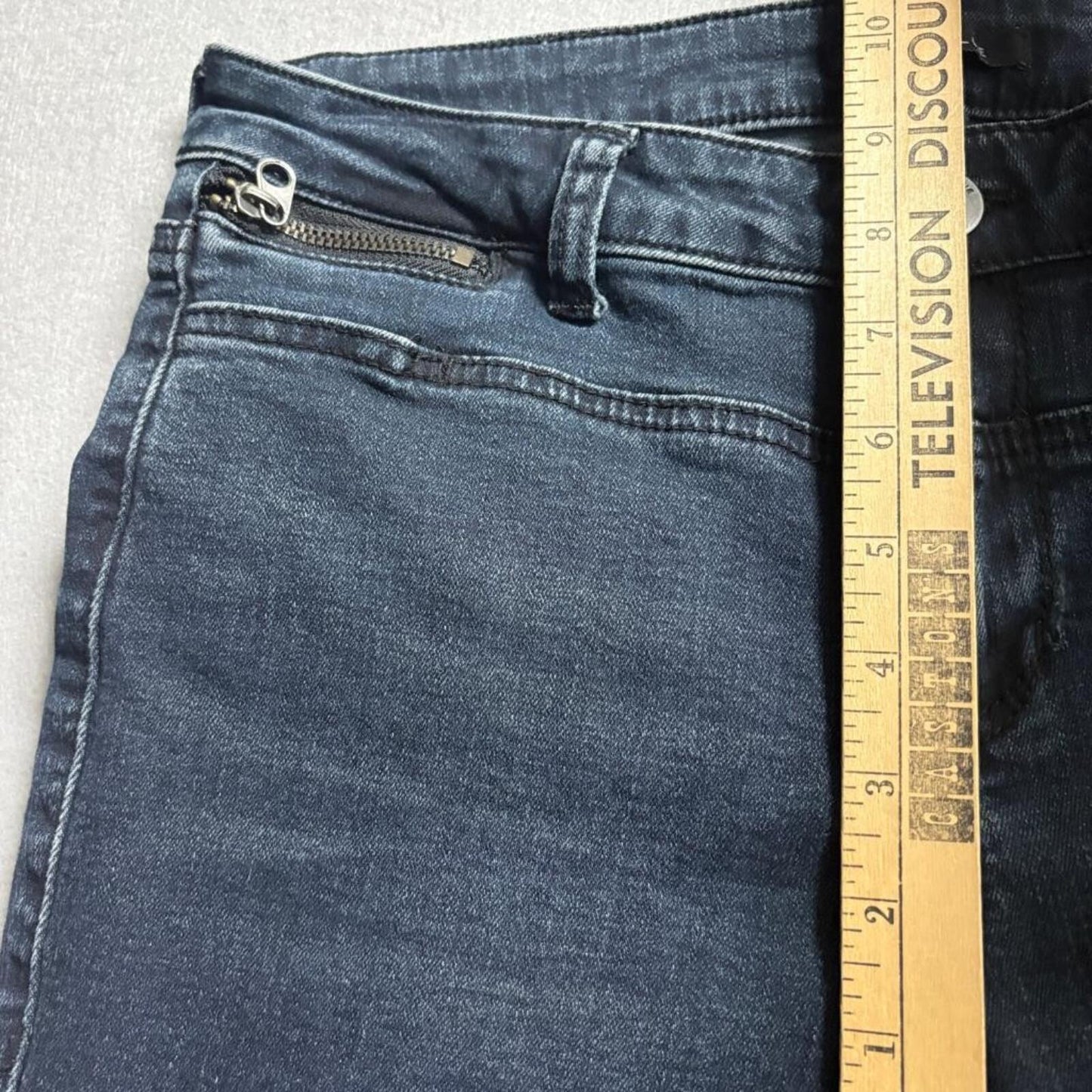 STS Blue Skinny Jeans Womens 27 Dark Wash Blue Denim Moto Zipper Accents Stretch