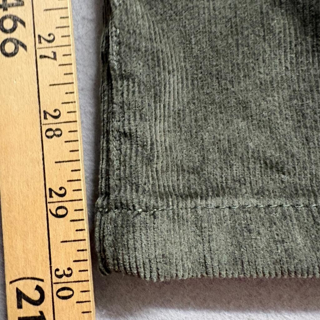 Kensie Jeans Womens The Tessa High Rise Bootcut Corduroy Pants Olive Green 12/31